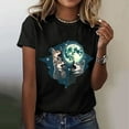 thumbnail image 2 of Women's T-Shirts Wolf Shirts for Men and Women Unisex Short Sleeve Tee Featuring Stunning Animal Print Design, 2 of 5