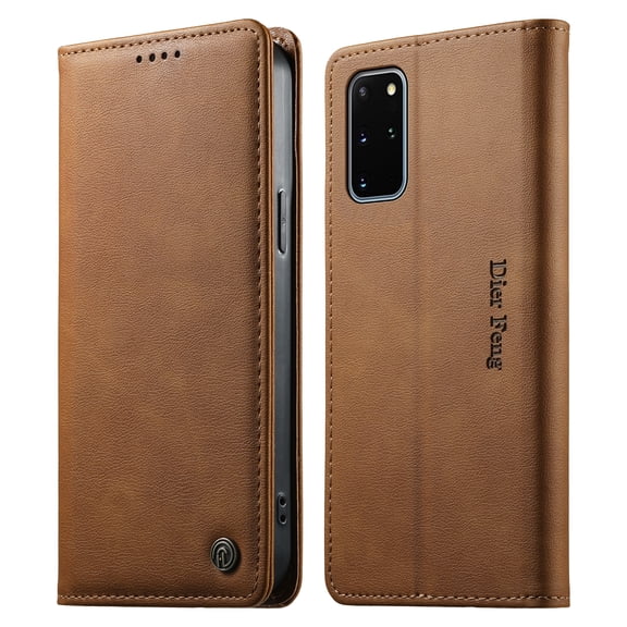 Leather Wallet Flip Case for [Samsung Galaxy S20 /S20 Plus], RFID Blocking, Card Slots & Stand Brown