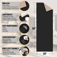 thumbnail image 4 of Ottomanson Solid Bathroom Runner Rug 20" x 53" - Non Slip Low Pile Carpet, Black, 4 of 14