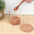 thumbnail image 5 of Coffee bean storage tankGlass Storage Jar Canister Cylinder Airtight Kitchen Container with Natural Wood Lid for Tea Dry Candy Seasoning Spaghetti Coffee Clear Sealing SizeClear, 5 of 9