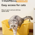 thumbnail image 2 of Extra Large Open-Top Cat Litter Box for Maine Coon & Ragdoll - High-Sided Anti-Scatter Design, Yellow Minimalist Style, Tool-Free Assembly, PP Material, 46x31x26CM, 850G, Mess-Free Kitty Toilet, 2 of 7