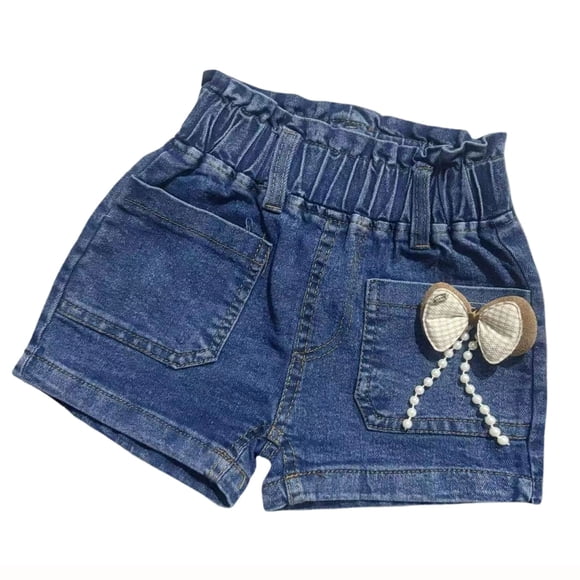 FhsagQ Jean Shorts for Girls 12-14 Cat and Jack Elastic Waist Denim Shorts for Girls Casual Summer for Baby Comfort Fit for Play (Blue Size 1-2 Years)