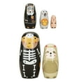 thumbnail image 4 of 5x Wooden Russian Nesting Doll Ornament Stackable for Halloween Office Table, 4 of 7