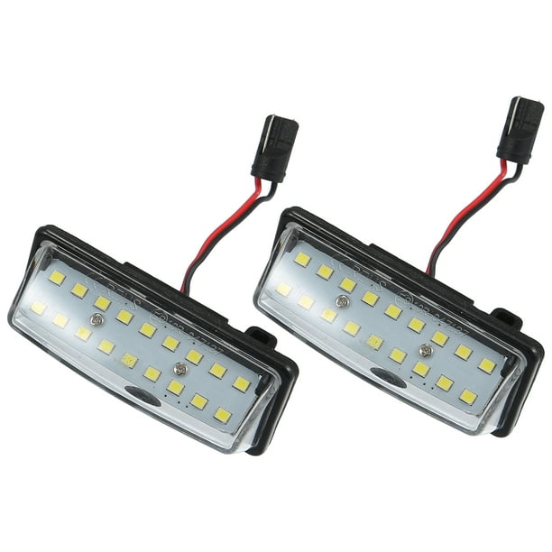 Conjunto de luces LED para matrícula de coche, 6500 K, color blanco, 3528SMD, 26510-9Y00A, para Nissan Altima 2016-2018, para Infiniti QX56 2011-2013, ABS, color negro transparente (juego de 2)