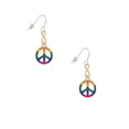 thumbnail image 2 of Delight Jewelry Silvertone Large Rainbow Colored Peace Sign Gold Tone Infinity French Earrings, 2 of 4