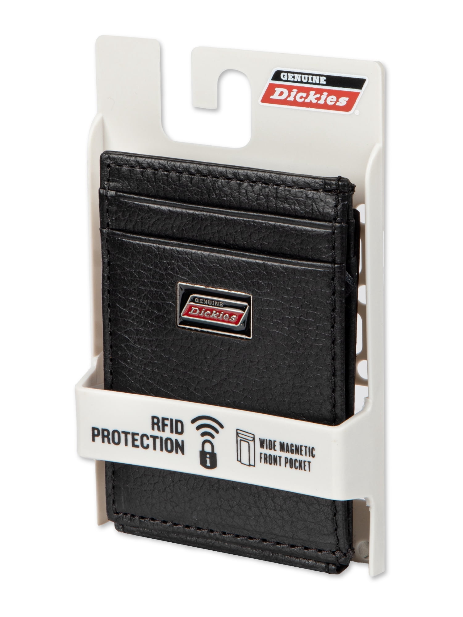 Genuine Dickies Men's Slim Magnetic Front Pocket Wallet, Black