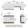 thumbnail image 2 of Cocina Integral Modular Luna Madesa 240cm con Acessorios MB, 2 of 6