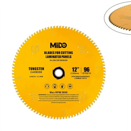 1PCS 12 Inch 96 Teeth Saw Blade for Table Saw & Miter Saw, TiCo High Density Carbide