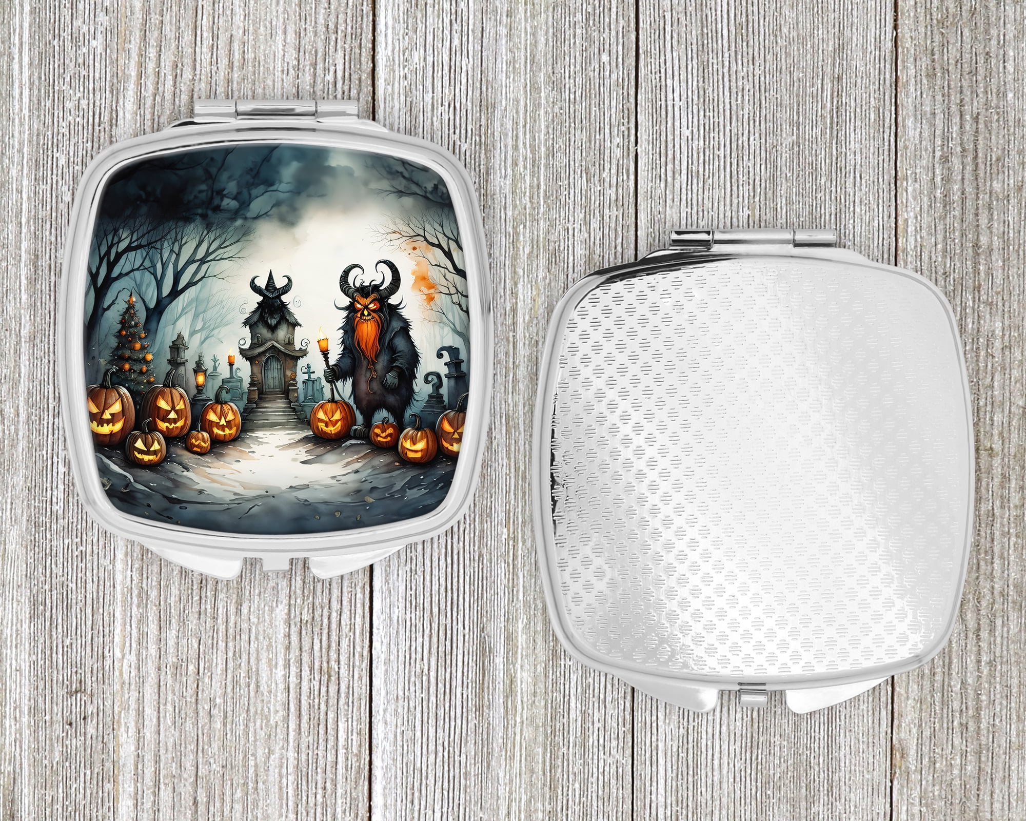 Krampus The Christmas Demon Spooky Halloween Compact Mirror 2.75 in x 3 in