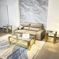 thumbnail image 2 of Unique 3-Piece Coffee Table Set - Stainless Steel & Double-Glass for Living Room/Home Office, 2 of 8