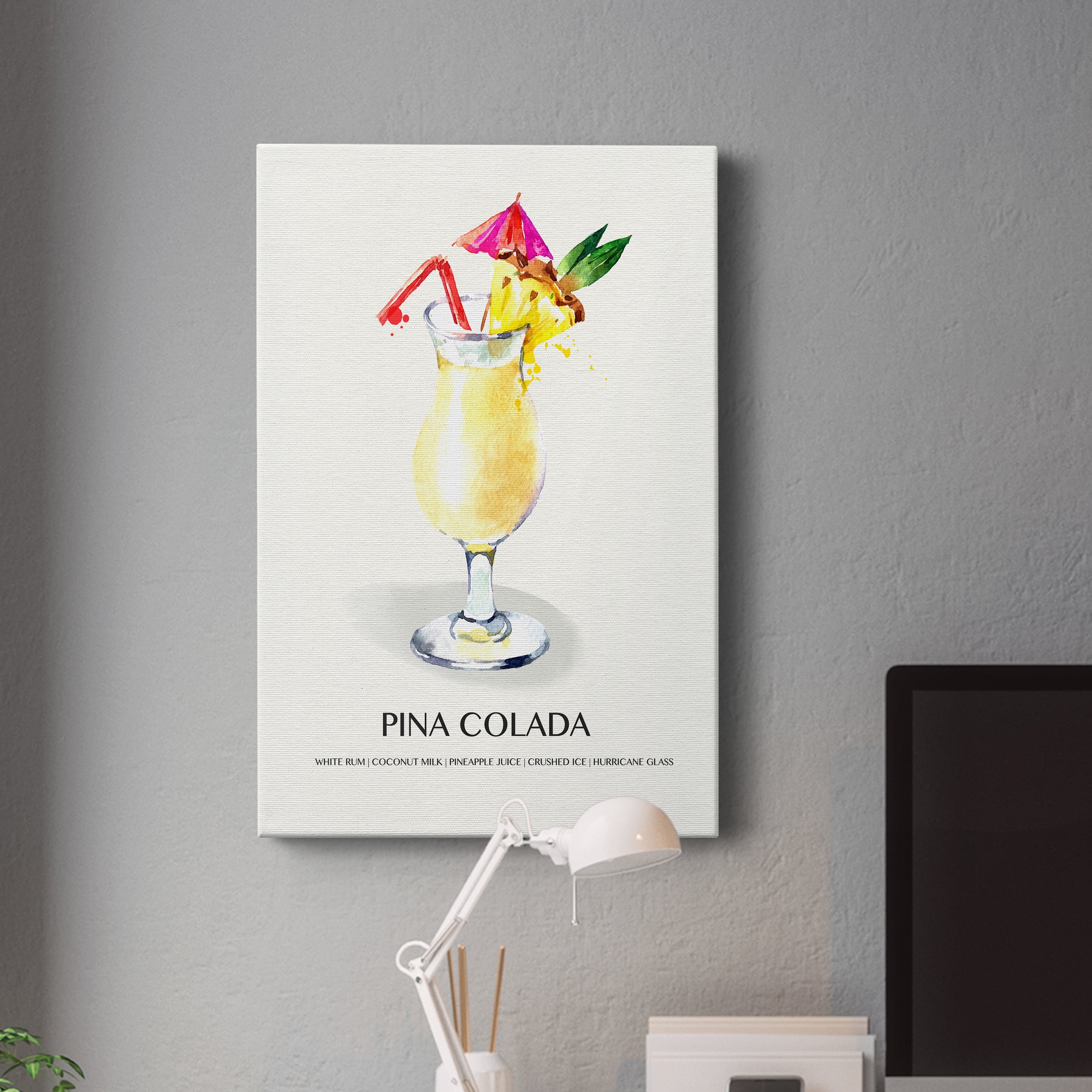 Pina Colada – Tropical Premium Gallery Wrapped Canvas Wall Art, Ready to Hang, Canvas Art Prints