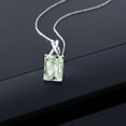 thumbnail image 3 of Gem Stone King 10K White Gold Green Prasiolite Pendant Necklace for Women (6.60 Cttw, Gemstone Birthstone, Emerald Checkerboard Cut 14x10MM, with 18 inch Chain), 3 of 5
