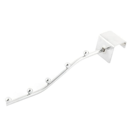 Metal 5 Beads Wall Bracket Jewelry Garment Hanging Display Hook Rack 21.5cm