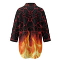 thumbnail image 5 of Xoenoiee Fire Flame Print Bathing Suit Cover Up for Women Lightweight Swimsuit Coverup Dress Long Sleeve Button Shirt Beach Cover Ups Summer Vacation Outfit, S, 5 of 7
