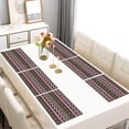 thumbnail image 2 of Boho Red Knitted Ethnic Pattern Summer Placemats Table Placemats Set Of 6-Linen Kitchen Washable Placemats Table Mats 11.8"x17.7" Non-Slip Heat Resistant, 2 of 5