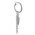 thumbnail image 2 of Jiaroswwei 1Pcs Fashion Long Chain Ear Clip Stainless Steel Piercing Loop Hoop Earring for Men, 2 of 8