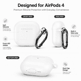 thumbnail image 6 of Lonmuju Silicone Case Cover for Airpods 4th Gen, Protective Earbud Skin with Cleaning Kit and Carabiner,white, 6 of 7