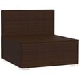 thumbnail image 3 of vidaXL Garden Middle Sofa with Cushions Brown Poly Rattan, 3 of 5