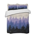 thumbnail image 2 of Fall Forest,Full Size Down Alternative Comforter,Lightweight Comforter Quilt Bedding Set with Pillow Shams Autumn Ombre Purple Black Trees Fog Mountain All Seasons Bed Comforter Duvet Insert 78"x90", 2 of 7