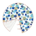 thumbnail image 3 of Halloween Christmas Tree Skirt - Golden Blue Snowflakes 48 Inches Christmas Tree Skirt for Halloween Holiday Indoor Home Christmas Tree Decorations with Three Ribbons, 3 of 7
