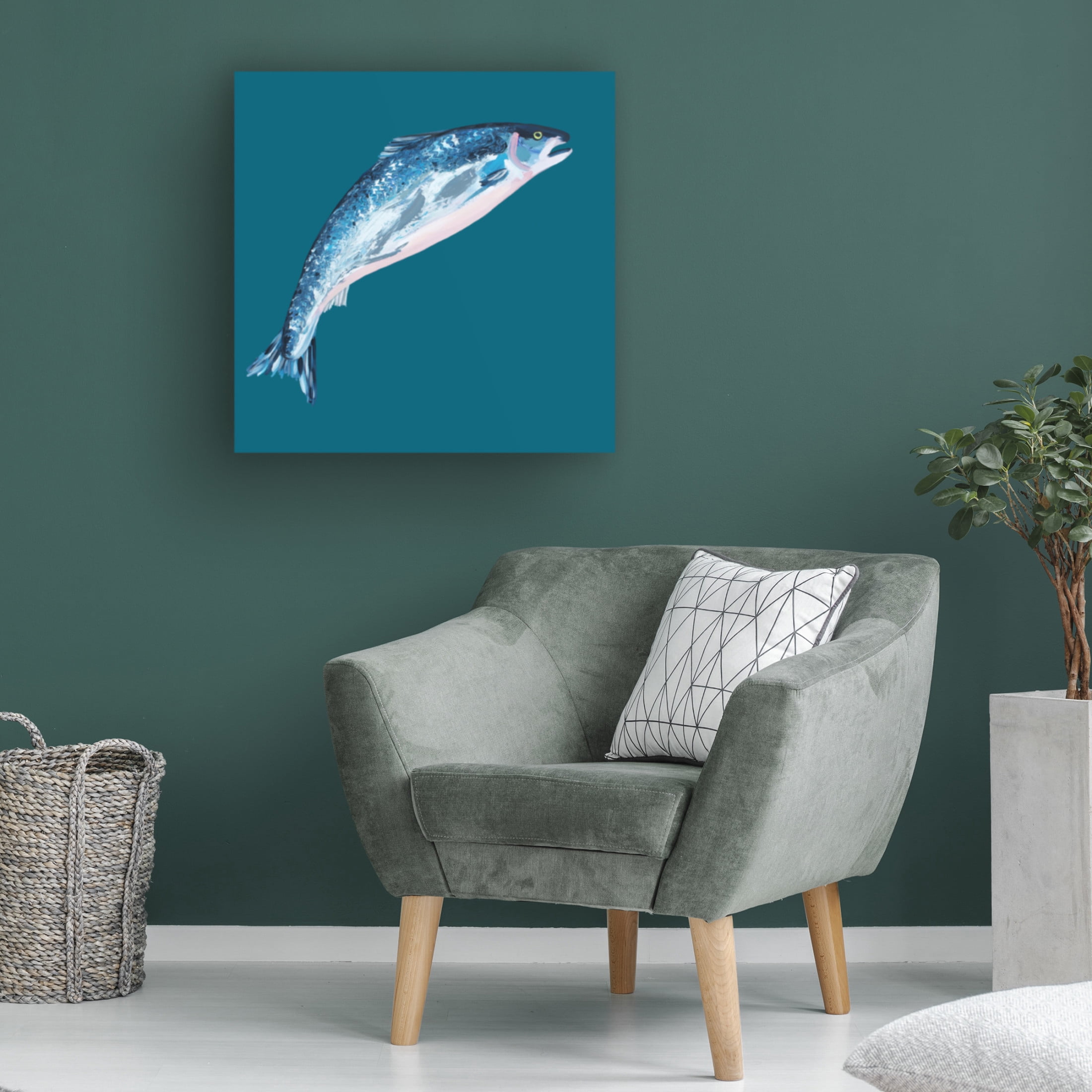 Trademark Fine Art Alice Straker  Leaping Salmon Canvas Wall Art