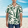 thumbnail image 2 of Pofeuu Palm Branch With Leaves Print Hawaiian Shirt for Men Sleeves Casual Button Down Summer Beach Dress Shirts T-Shirts,3X-Large, 2 of 7