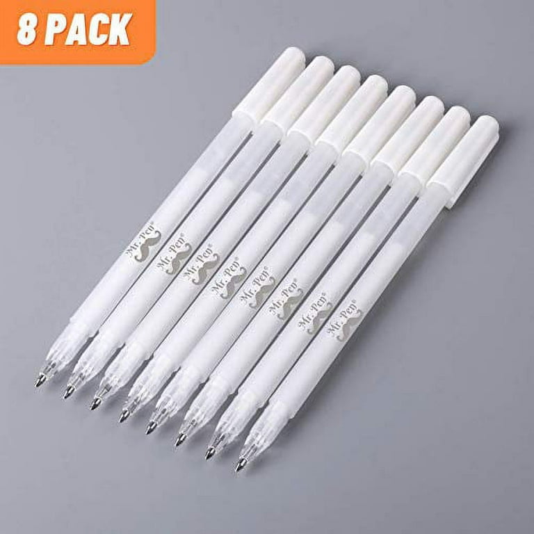 Mr. Pen- White Pens, 8 Pack, White Gel Pens for Artists, White Gel Pen, White  Ink Pen, White Pens for Black Paper, White Drawing Pens, White Art Pen, White  Pen for Artists