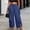 (Fashion 206)Blue, variant on Women's Elastic Waist Ruched Wide Leg Pants Drawstring Casual Trousers with Side Tie Details Fashion Loose Bottoms