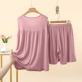 thumbnail image 4 of BUIGTTKLOP Pajamas Sets for Women Sleeveless Crewneck Ruffle Tank Tops High Waisted Shorts Comfy Loungewear, 4 of 6