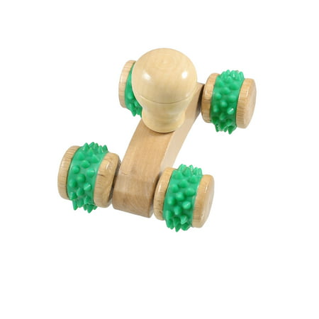 Manual Pushing Wooden Massage Roller Muscles Relax Handheld