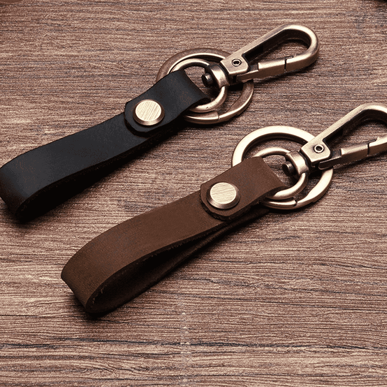 Leather Initial Keychain Guy
