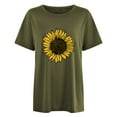 thumbnail image 4 of SDJMa Women's Classic-Fit 100% Cotton Short-Sleeve T-Shirt Women Sunflower Printing O-Neck Loose Short Sleeve T-shirt Top Blouse Pullover, 4 of 5