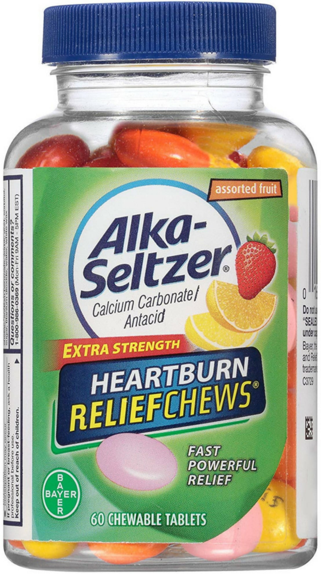 Alka-Seltzer Fruit Chews Calcium Carbonate/Antacid Chewable Tablets 60 ...