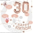 thumbnail image 3 of 30th Birthday Decoration Rose Gold with Silver Curtain, 30 Party Supplies, 30th Sash, 30 Cake Topper, 30th Photo Props, confetti Balloons, 3 of 4