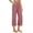 Hot Pink, variant on Womens Fashion Summer Essentials Clothes Women's Casual Solid Color Cotton and Linen Three Quarter High Waisted Casual Pants Casual Pants for Women