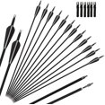 YTBW 12Pcs 32 Inch Carbon Arrows Archery For Compound & Recurve Bows