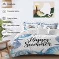 thumbnail image 4 of Happy Summer Twin Duvet Cover Set, Blue Starfish Shell Seashell Oceans Life 4 Piece Microfiber Bedding Set with Zipper Closure, Bed Sheet and 2 Pillow Shams, Soft Bedding Cover, 4 of 9