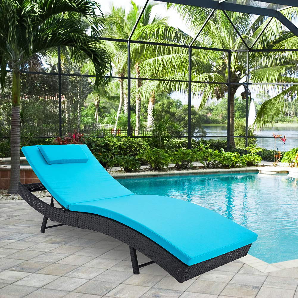 SUNCROWN Pool Chaise Lounge Chair Outdoor Patio Furniture Adjustable