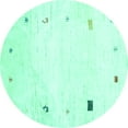thumbnail image 1 of Ahgly Company Indoor Round Solid Turquoise Blue Modern Area Rugs, 7' Round, 1 of 4