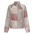 thumbnail image 5 of Jackets for Women Winter Coat Jackets Flannel Stand Collar Jacket(Pink Patchwork Floral Wallpaper Design,Size:S-4XL), 5 of 7