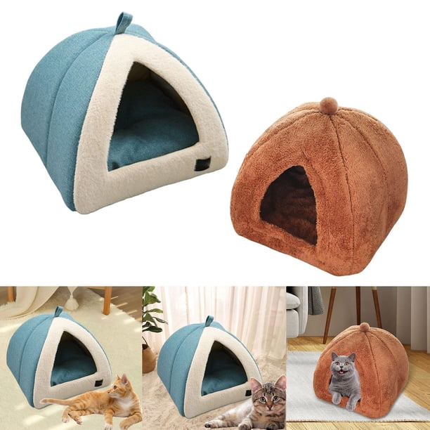 Cama nido,Casa de cama grande para mascotas suave con suministros de calentador de almohadillas,Casa cálida de invierno Cómodo nido antideslizante,Caseta para gatos de interior Estilo A Fernando Cama nido