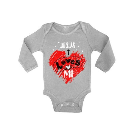 

Awkward Styles Jesus Loves Me Baby Bodysuit Long Sleeve Baby Shower Gifts Cute Christian Clothing for Baby Boy Cute Christian Clothing for Baby Girl Gifts for God Lover Jesus Love