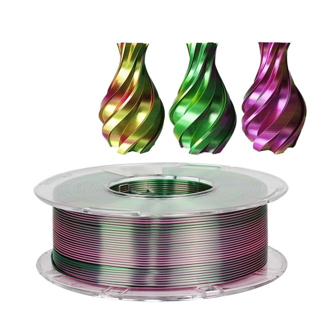 Tri-Colors 3D Printer Filament, 250g PLA 3 Colors 3D Printing Material 1.75mm Sublimation Products Magic Pla Silk Filaments ,Easy to Use