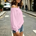 thumbnail image 6 of yillto Women's off Shoulder Tops Long Sleeve Shirts Loose Fashion Casual Pullover Tunic Top, 6 of 7