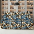 thumbnail image 2 of ZIATUBLES 3 Seater Recliner Sofa Covers Set of 8, Reclining Couch Slipcovers Stretch Recliner Covers with Storage Pocket, Soft Fitted Furniture Protector Slipcovers, Denim Leopard Print, 2 of 9
