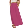 thumbnail image 2 of Fewfanhot Womens Skirt Summer Casual Elegant Tiered Maxi Skirt High Waisted A Line Flowy Long Skirts with Pockets, 2 of 8
