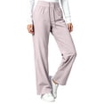 thumbnail image 5 of Womens Quick Dry Casual Pants, Straight Leg Elastic Waist Stretch Breathable Athletic Trousers, Walking Hiking Jogging Fitness Sports Wear | VerBelle,Pink S, 5 of 7
