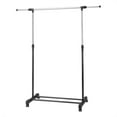 Ktaxon Adjustable Rolling Clothes Rack SingleBar Hanging Garment Heavy Duty Hanger