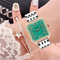 thumbnail image 2 of HBFAGFB Ladies Watch Womens Fashion Square Steel Versatile Wristwatch Going Out Daily Use Green, 2 of 5