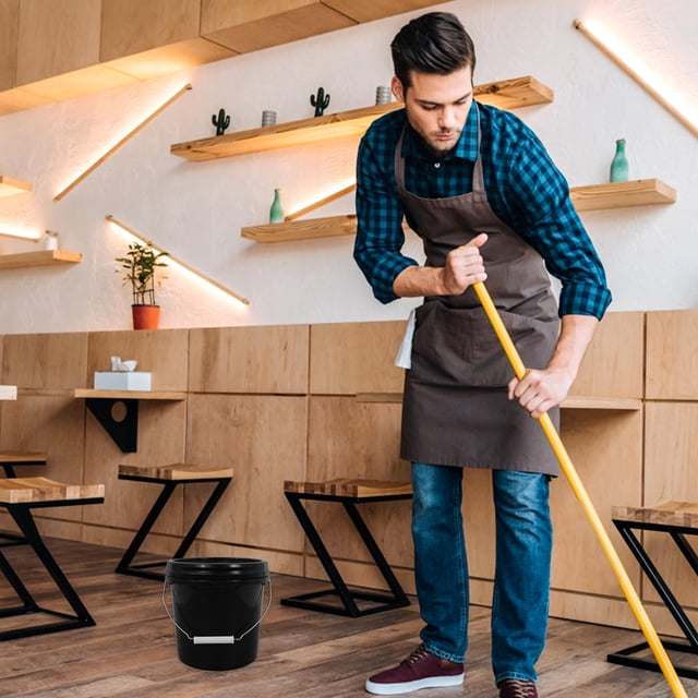 WEUVEB 2Ud Cubo Pequeño Plástico Negro Con Para Uso En Hogar Y Jardín